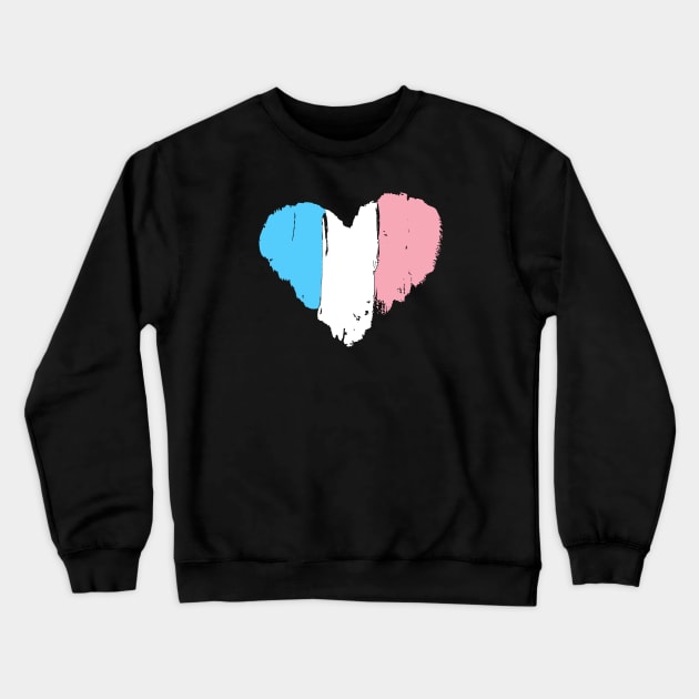 Trans Pride Heart Crewneck Sweatshirt by Pridish